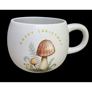 Happy Christmas Mushroom Mug By Chad Barrett Microwave/Dishwasher Safe Ceramic 1